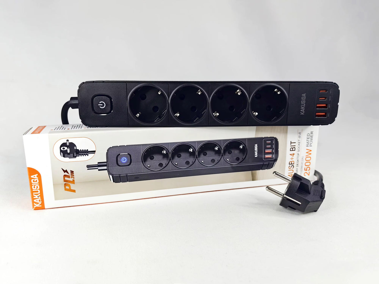 Multiprise Intelligente – 4 Prises + 4 Ports USB (2500W)
