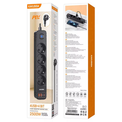 Multiprise Intelligente – 4 Prises + 4 Ports USB (2500W)